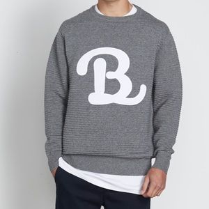 Barney Cools ribbed knit sweater gray Medium